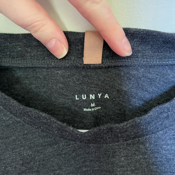Lunya Restore Base Charcoal Gray Knit Long Sleeve Shirt - Picture 5 of 6